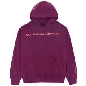 Sp5der Nocturnal Highway Dark Purple Hoodie